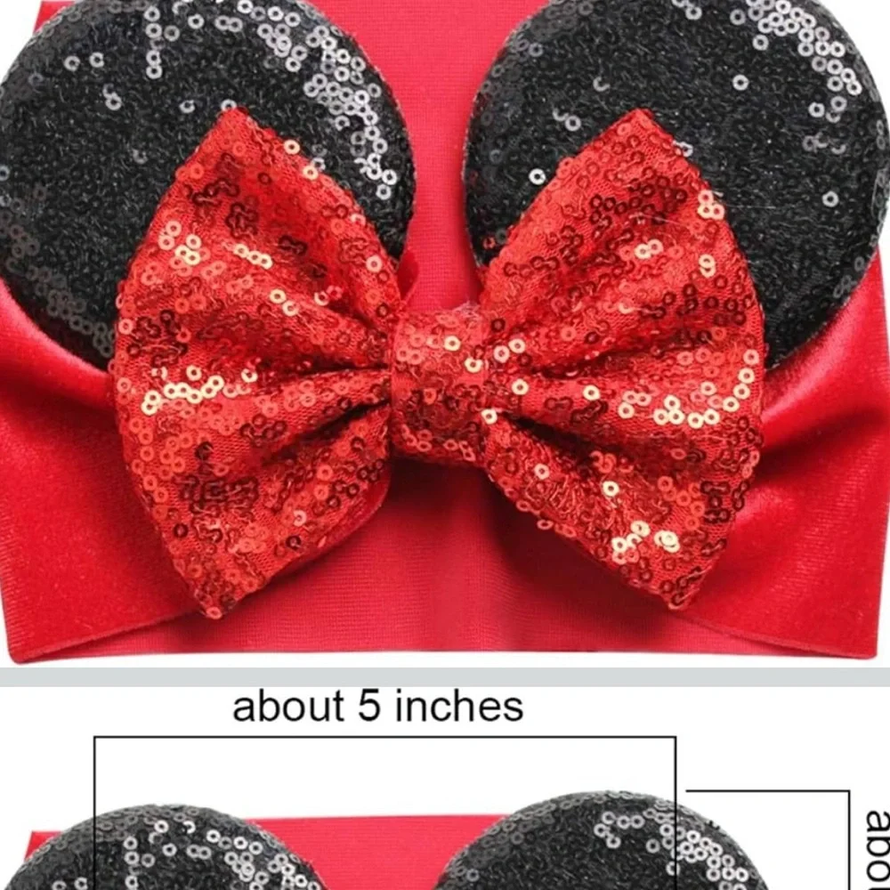 Minnie Mouse Sequin Ears Baby Headband NWOT